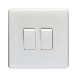 Eurolite Enhance White Plastic 2 Gang Switch White
