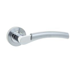 Capri Door Handle on Rose Polished Chrome/Satin Chrome - By Frelan Hardware - JV860PCSC