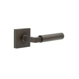 Westminster Door Handles Square Plain Dark Bronze - By Frelan Hardware - BUR30KIT84