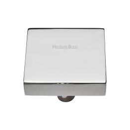 Heritage Brass Cabinet Knob Square Design 38mm Polished Nickel finish