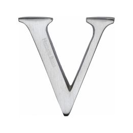Heritage Brass Alphabet V Pin Fix 51mm (2") Satin Chrome Finish