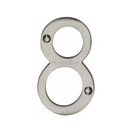Heritage Brass Numeral 8 Face Fix 76mm (3") Satin Nickel finish