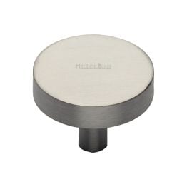 Heritage Brass Cabinet Knob Disc Design 38mm Satin Nickel finish