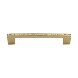 Heritage Brass Cabinet Pull Metro Hammered Design 160mm CTC Polished Brass Finish