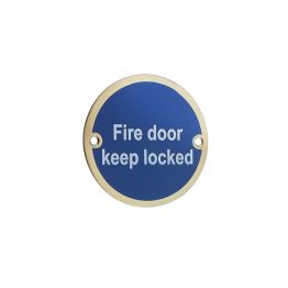 Stainless Steel Fire Door Locked 75mm Polished Brass - By Frelan Hardware - JS101PB