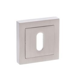 Senza Pari Key Escutcheons on Square Rose - Satin Nickel