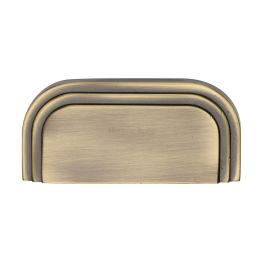 Heritage Brass Drawer Pull Bauhaus Design 76mm CTC Antique Brass Finish