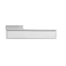 Tupai Rapido VersaLine Tobar Lever Door Handle on Long Rose - Polished Stainless Steel Decorative Plate - Satin Chrome