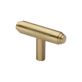 Heritage Brass Cabinet Knob Stepped T-Bar Design 45mm Satin Brass finish