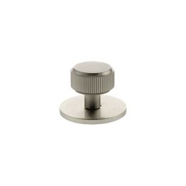 Millhouse Brass Battersea Linear Round Cabinet Knob Handle on Backplate - Satin Nickel