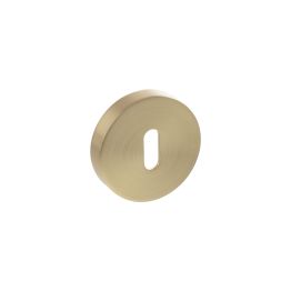 Senza Pari Key Escutcheons on Round Rose - Satin Brass