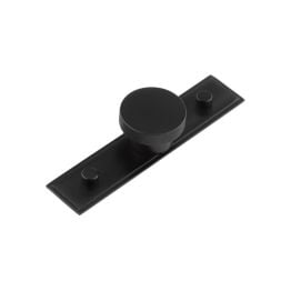 Wenlock Cupboard Knobs 40mm Stepped Backplate Matt Black - By Frelan Hardware - HOX-140MB-6090MB