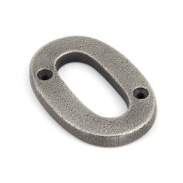 Antique Pewter Numeral 0