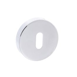 Forme Key Escutcheons on Minimal Round Rose - Polished Chrome