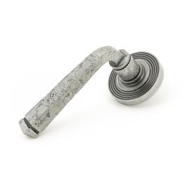 Pewter Avon Round Lever on Rose Set (Beehive Rose)