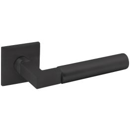 Tupai Exclusivo 5S Line Covas Lever Door Handle on 5mm Slimline Square Rose - Raw Brass