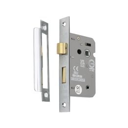 2.5" CE 3 Lever Bathroom Lock FD60 - Polished Nickel