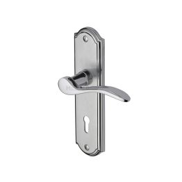 Heritage Brass Door Handle Lever Lock Howard Design Apollo finish