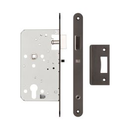 72mm Dark Bronze Din Euro Nightlatch Radiused 60mm Backset - By Frelan Hardware - JL-DNL60RDB