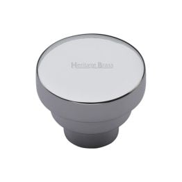Heritage Brass Cabinet Knob Round Stepped Design 32mm Polished Chrome finish