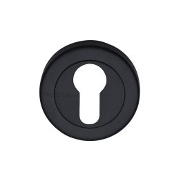 Heritage Brass Euro Profile Cylinder Escutcheon Matt Black Finish