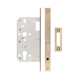 Jedo 72mm Antique Brass Din Euro Deadlock 60mm Backset - By Frelan Hardware - JL-DD60AB