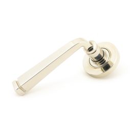 Polished Nickel Avon Round Lever on Rose Set (Plain) - Unsprung
