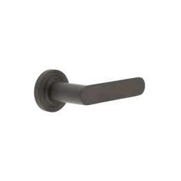 Kensington Door Handles Stepped Rose Dark Bronze - By Frelan Hardware - BUR25KIT81