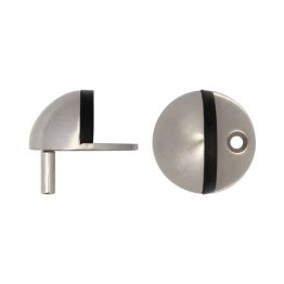 Satin Stainless Steel Oval Floor Mounted Door Stop - By Frelan Hardware - JSS08