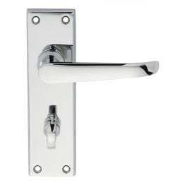 Victorian Ascot Lever On Wc Backplate - Polished Chrome
