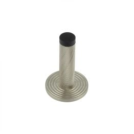 Burlington Knurled Wall Mounted Doorstops Reeded Rose Satin Nickel - By Frelan Hardware - BUR-968SN-974SN