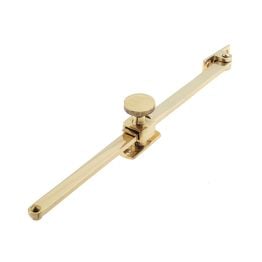 Jedo Sliding Screw Down Casement Stays 305mm Polished Brass - By Frelan Hardware - JV151PB