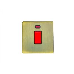 Eurolite Concealed 3mm 45Amp Switch with Neon Indicator Antique Brass