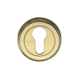 Heritage Brass Euro Profile Cylinder Escutcheon Polished Brass finish