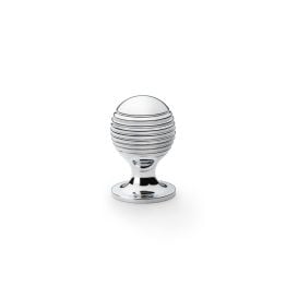 Alexander & Wilks - Caesar Cupboard Knob on Round Rose - Polished Chrome - 25mm