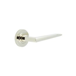 Mayfair Door Handle on Plain Rose Polished Nickel - By Frelan Hardware - BUR10KIT157