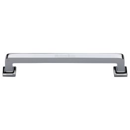 Heritage Brass Cabinet Pull Square Vintage Design 254mm CTC Polished Chrome Finish