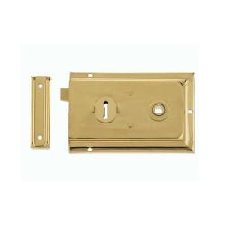 Reversible Rim Lock 152x102mm Polished Brass - By Frelan Hardware - JL180PB