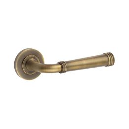 Highgate Door Handles Plain Rose Antique Brass - By Frelan Hardware - BUR35KIT1