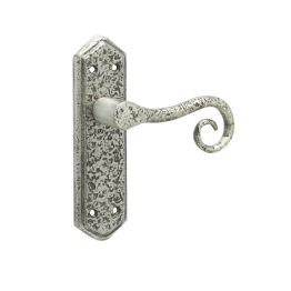 Royal Suite Door Handle on Latchplate Pewter - By Frelan Hardware - PEW401