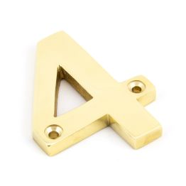 Polished Brass Numeral 4