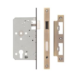 72mm Antique Brass Din Euro Escape Lock 60mm Backset - By Frelan Hardware - JL-DE60AB