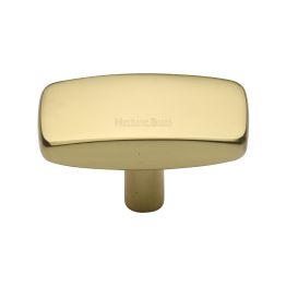 Heritage Brass Cabinet Knob Rectangular Design 47mm Polished Brass finish