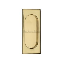 Flush Pull Handle 105mm Polished Brass Finish