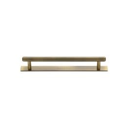 Heritage Brass Cabinet Pull Knurled Design with Plate 96mm CTC Antique Brass Finish