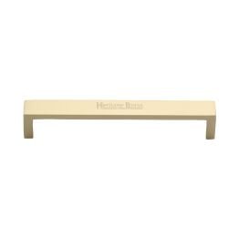 Heritage Brass Cabinet Pull Wide Metro Design 160mm CTC Satin Brass Finish