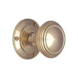 Heritage Brass Mortice Knob on Rose Goodrich Design Polished Brass finish