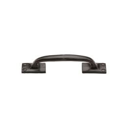 Black Iron Rustic Cabinet Pull Cranked Design 159mm