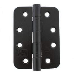 Atlantic Radius Corner Ball Bearing Hinges 4" X 3" X 3mm - Matt Black (Pair)
