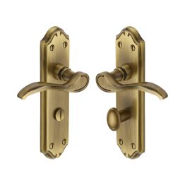 Heritage Brass Door Handle for Bathroom Verona Small Design Antique Brass finish